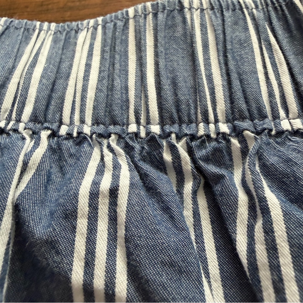 Cotton Vertical Striped Old Navy Pull On Midi Nautical Skirt With Pockets - Picture 9 of 12